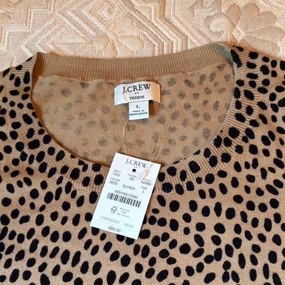 J. Crew Cheetah Teddie Sweater/NWT/L - Picture 5 of 11